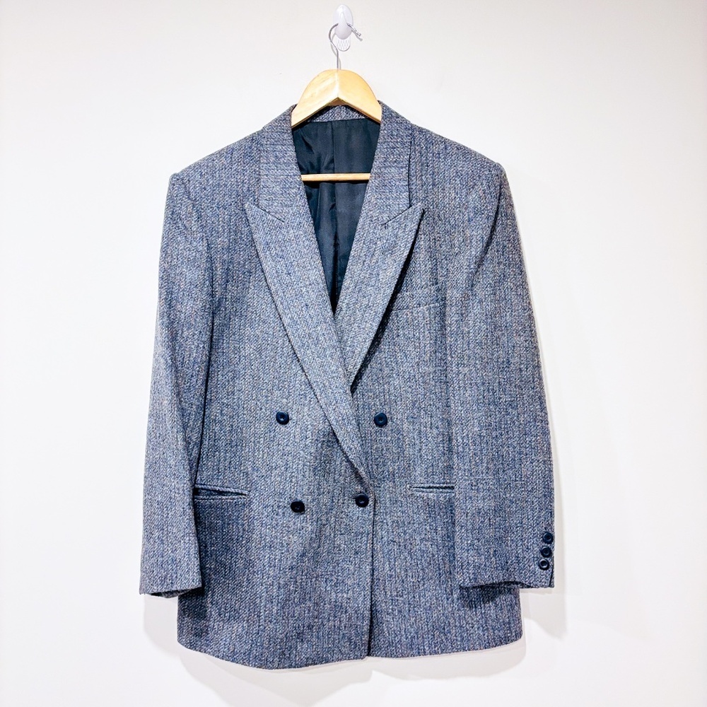 G.P. PEDRINI Vintage grey wool blazer | Double breasted retro‎ suit | Size 44R *